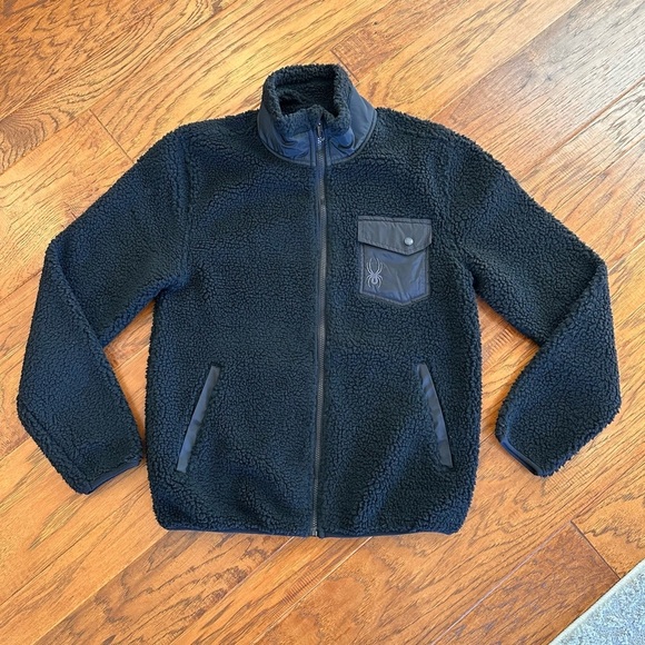 Spyder Men’s Full Zip Black Fleece Jacket Size Small NWT! - Picture 6 of 6